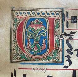1350 HUGE ORIGINAL handwritten medieval VELLUM manuscript free EXPRESS withwide
