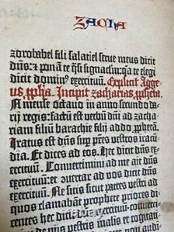 1455 Gutenberg Bible COMPLETE Book of Haggai RARE World's First Printed Book