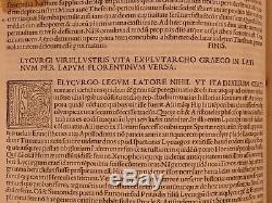 1491 PLUTARCH Parallel Lives Incunable Cicero Hannibal Plato Aristotle Homer