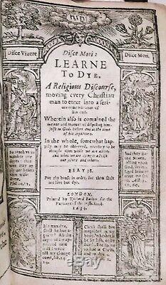 1634 RARE 1ST-ED LEARN TO LIVE & DIE+WOODCUTS Antique King James Bible 1611