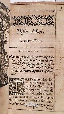 1634 RARE 1ST-ED LEARN TO LIVE & DIE+WOODCUTS Antique King James Bible 1611