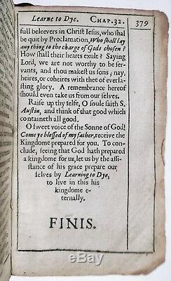 1634 RARE 1ST-ED LEARN TO LIVE & DIE+WOODCUTS Antique King James Bible 1611