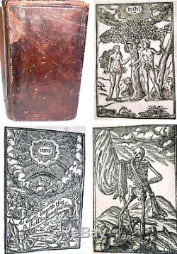 1634 RARE 1ST-ED LEARN TO LIVE & DIE+WOODCUTS Antique King James Bible 1611