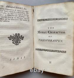 1725 Moral Characters of Theophrastus Henry Gally Leather First Edition