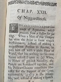 1725 Moral Characters of Theophrastus Henry Gally Leather First Edition