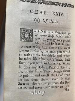 1725 Moral Characters of Theophrastus Henry Gally Leather First Edition