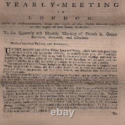 1777, Philadelphia Imprint, Quaker Epistle, Yearly Meeting Friends, Anti-slavery