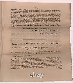 1777, Philadelphia Imprint, Quaker Epistle, Yearly Meeting Friends, Anti-slavery