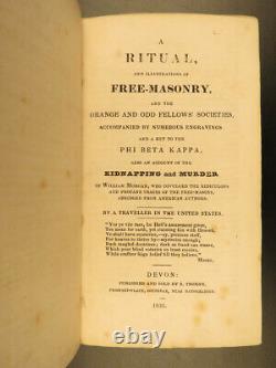 1835 1ed Ritual Freemasonry SECRETS William Morgan Murder Masonic Allyn