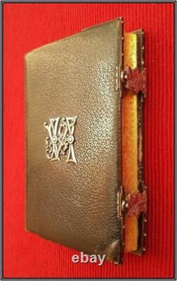 (1860) SILVER Clasps CHROMOLITHOGRAPHS GAUFFERED Missal Bible Antique Gift
