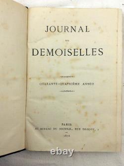 1876 Journal des demoiselles fashion hand coloured plates Victorian magazine