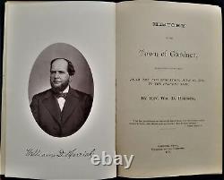 1878 antique GARDNER MA HISTORY w Fold Out Map worcester county ma HERRICK