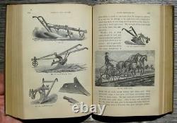 1880 ANTIQUE FARM GUIDE House Barn Horse Cow Bees Plow Tools VICTORIAN BINDING