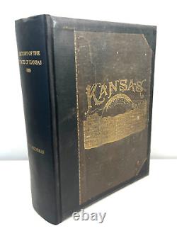 1883 1st Ed History of State of Kansas A. T. Andreas Book RARE repair