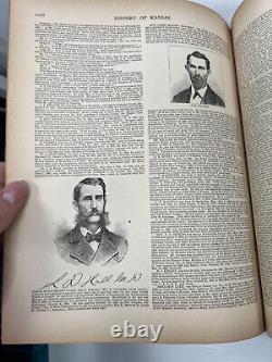 1883 1st Ed History of State of Kansas A. T. Andreas Book RARE repair