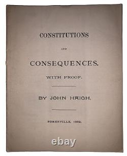 1889, Constitutions & Consequences With Proof, John Haigh, Freemasonry, Masonic