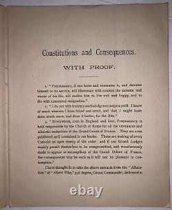 1889, Constitutions & Consequences With Proof, John Haigh, Freemasonry, Masonic