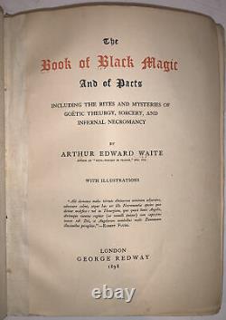 1898, 1st, A E WAITE, THE BOOK OF BLACK MAGIC AND OF PACTS, OCCULT, 1 of 500