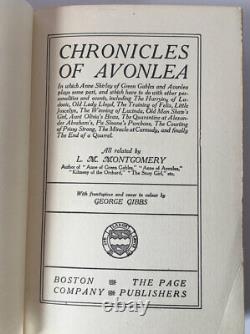 1917 Chronicles of Avonlea -L. M. Montgomery, 1st Ed, Anne of Green Gables series