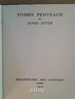 1927, Pomes Penyeach, First Edition, James Joyce