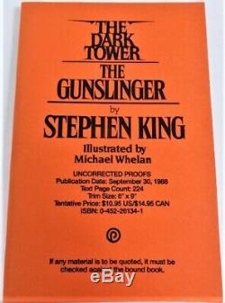 1988 Stephen King The Dark Tower The Gunslinger Orange Proof 1 Of 8 Pristine