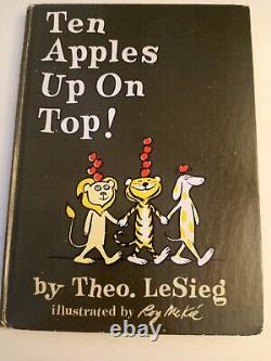1st Edition Dr. Suess Book Ten Apples On Top D. J. 1961 Theo. LeSieg EUC