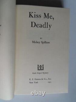 1st Edition Kiss Me, Deadly By Mickey Spillane & Dust Jacket 1952 Mike Hammer