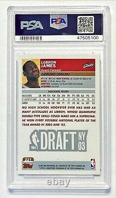 2003-04 Topps 1st Edition LEBRON JAMES #221 Rookie RC PSA 8 NM-MT! WELL CENTERED
