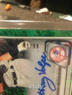 2020 Bowman Chrome 1st Draft Anthony Volpe Green Shimmer REFRACTOR Auto 31/99