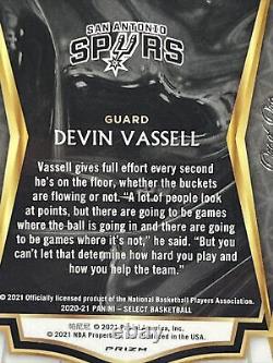 20-21 Panini Select Basketball Devin Vassell 1/1 Huge Premier Level Snake Skin