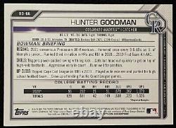 /5 SSP Hunter Goodman MINORS STAR 2021 1st Bowman Draft 1st Edition RED Rockies