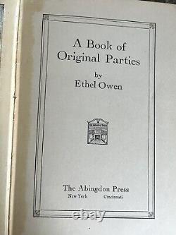 A Book of Original Parties by Ethel Owen 1925 First edition