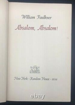 Absalom, Absalom! William Faulkner True First 1st/1st Edition Original DJ 1936