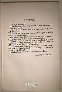 Aleister Crowley, The Diary Of A Drug Fiend, 1923, First Ed, Occult, Thelema