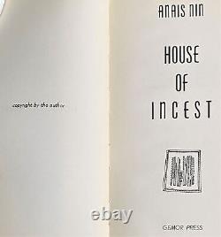 Anais Nin / HOUSE OF INCEST Signed 1st Edition 1947