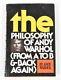 Andy Warhol Signed First Edition'the Philosphy Of Andy Warhol