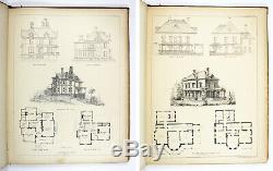 Antique 1873 DETAIL COTTAGE CONSTRUCTIVE ARCHITECTURE Victorian House Plans Home