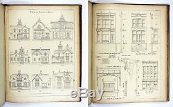Antique 1873 DETAIL COTTAGE CONSTRUCTIVE ARCHITECTURE Victorian House Plans Home