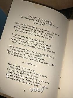 Antique Booklet -Verses- By Elisha Baker To Julia Fowler 1930 Rare