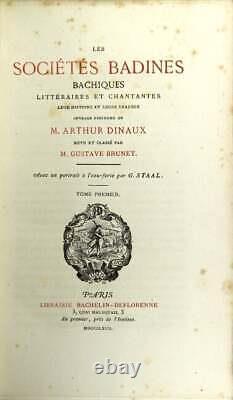 Arthur Dinaux / Les societes badines bachiques litteraires et chantantes 1st ed