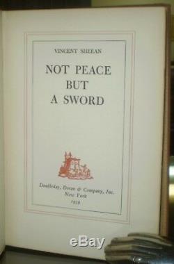 BOOK OWNED by ERNEST HEMINGWAY, Not Peace But A Sword, SIGNED, 1939, 1st, Sheean
