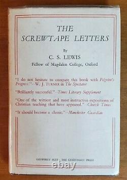 C. S. Lewis The Screwtape Letters First Edition Hardcover (UK, 12th)