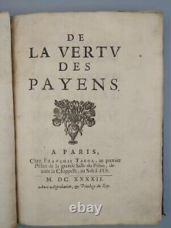 DE LA VERTU des Payens. MOTHE LE VAYER, 1642. First edition