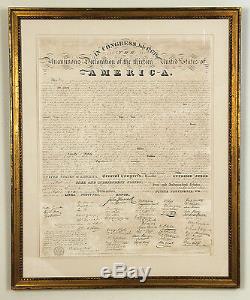 Declaration of Independence Benjamin Tyler First Print with Facsimile Signatures