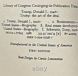 Donald J Trump, Tony Schwartz / THE ART OF THE DEAL 1st Edition 1987