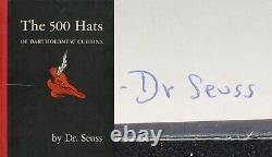 Dr. Seuss Signed'The 500 Hats of Bartholomew Cubbins' 1938 1st Edition JSA