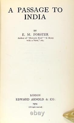 E M Forster 1st Ed UK Edition 1924 A Passage to India Hardcover withDustjacket