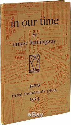 Ernest HEMINGWAY / in our time First Edition 1924
