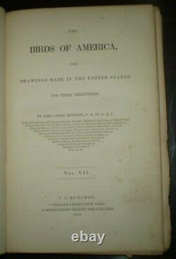 First Edition, 1844, John James Audubon, The Birds Of America, Vol Vii, Rare