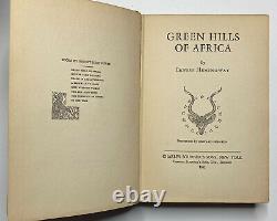 First Edition A and Seal GREEN HILLS OF AFRICA Ernest Hemingway (1935)